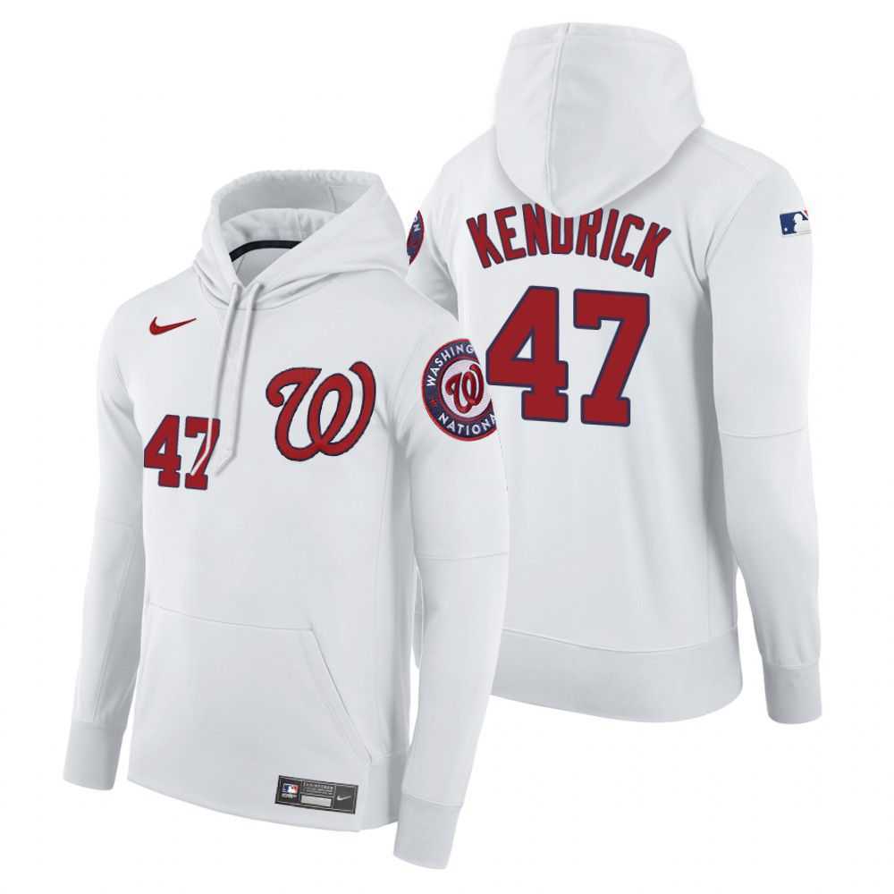 Men Washington Nationals 47 Kendrick white home hoodie 2021 MLB Nike Jerseys